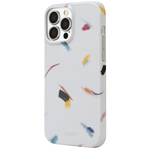 Apple iPhone 13 Pro, Szilikon tok, közepesen ütésálló, festés minta, Uniq Coehl Reverie, színes/fehér