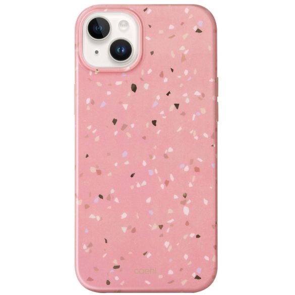 Apple iPhone 14, Szilikon tok, közepesen ütésálló, konfetti minta, Uniq Coehl Terrazzo, színes/rózsaszín