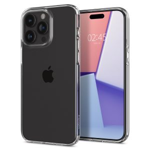 Apple iPhone 15 Pro Max, Szilikon tok, Spigen Liquid Crystal, átlátszó