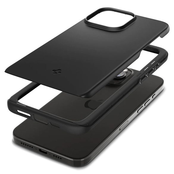 Apple iPhone 15 Pro, Műanyag hátlap védőtok, Spigen Thin Fit, fekete