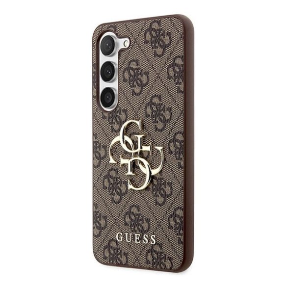 Guess PU 4G Metal Logo Samsung Galaxy S23 FE hátlap tok, barna