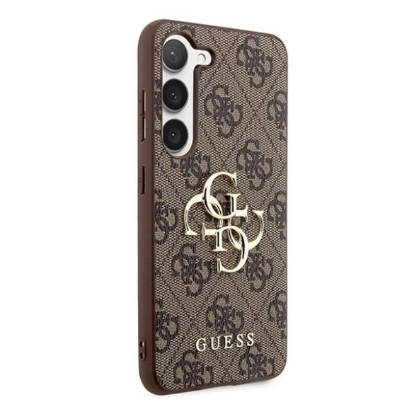 Guess PU 4G Metal Logo Samsung Galaxy S23 FE hátlap tok, barna