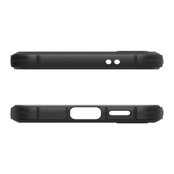 Samsung Galaxy S24 SM-S921, Szilikon tok, Spigen Rugged Armor, karbon minta, fekete