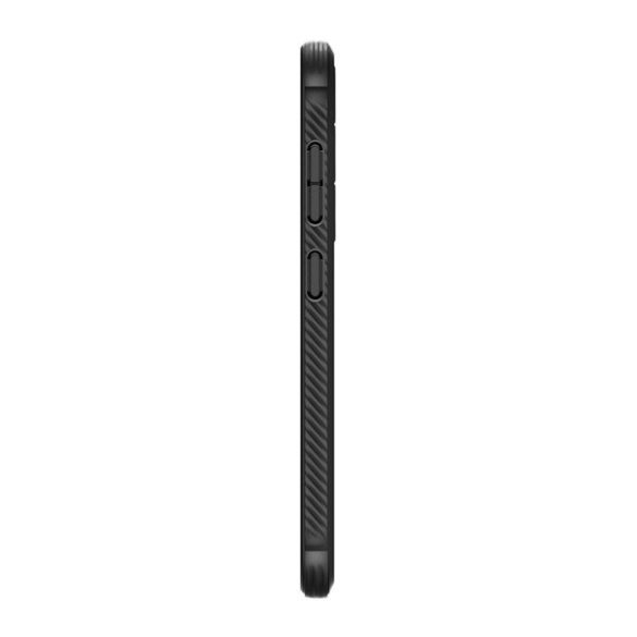 Samsung Galaxy S24 Plus SM-S926, Szilikon tok, Spigen Rugged Armor, karbon minta, fekete