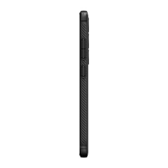 Samsung Galaxy S24 Ultra SM-S928, Szilikon tok, Spigen Rugged Armor, karbon minta, fekete