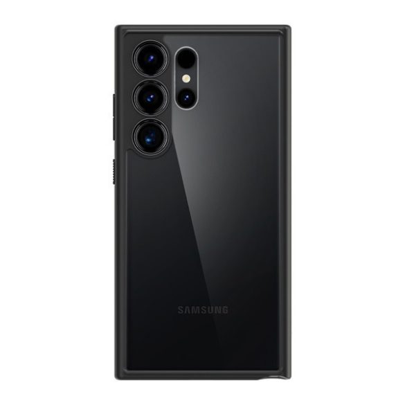 Samsung Galaxy S24 Ultra SM-S928, Műanyag hátlap védőtok + szilikon keret, Spigen Ultra Hybrid, átlátszó/fekete