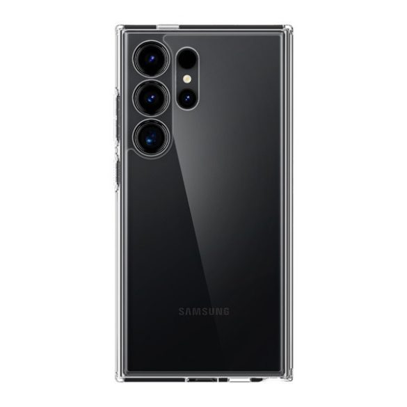 Samsung Galaxy S24 Ultra SM-S928, Műanyag hátlap védőtok + szilikon keret, Spigen Ultra Hybrid, átlátszó