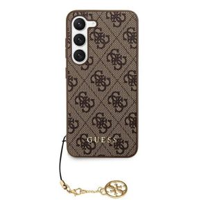 Guess 4G Charms Samsung Galaxy S24+ szilikon tok, barna