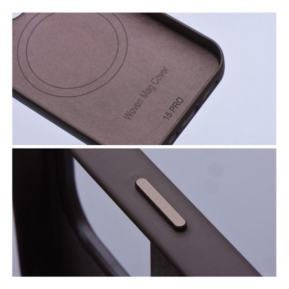 Woven iPhone 15 Plus MagSafe szövet tok, barna