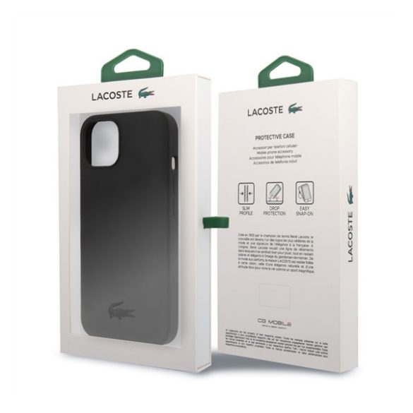 Lacoste Glossy Printing Logo iPhone 13 mini szilikon tok, fekete