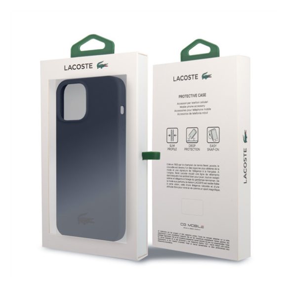 Lacoste Glossy Printing Logo iPhone 13 Pro Max szilikon tok, sötétkék