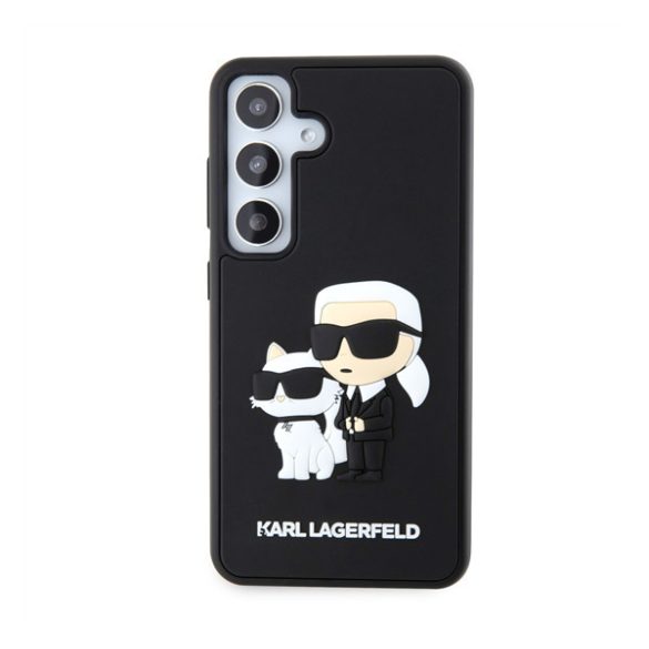 Karl Lagerfeld 3D Rubber Karl&Choupette Samsung Galaxy S24 tok, fekete