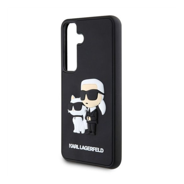 Karl Lagerfeld 3D Rubber Karl&Choupette Samsung Galaxy S24 tok, fekete