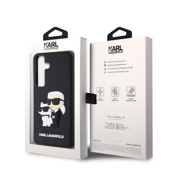 Karl Lagerfeld 3D Rubber Karl&Choupette Samsung Galaxy S24 tok, fekete