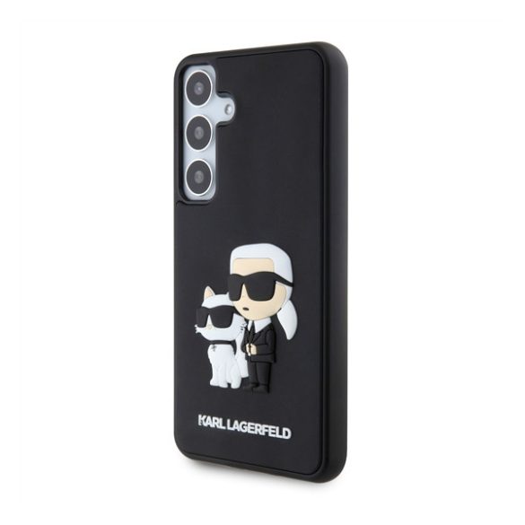 Karl Lagerfeld 3D Rubber Karl&Choupette Samsung Galaxy S24+ tok, fekete