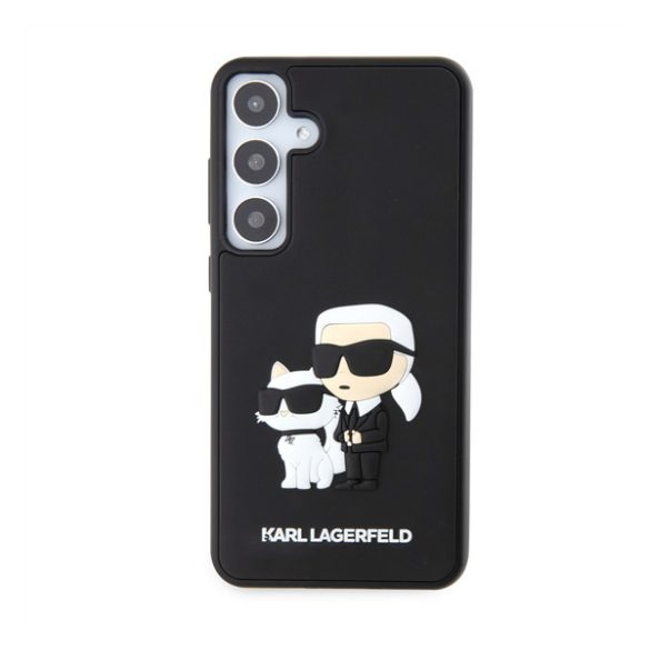 Karl Lagerfeld 3D Rubber Karl&Choupette Samsung Galaxy S24+ tok, fekete