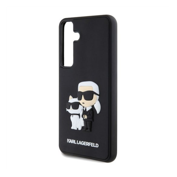 Karl Lagerfeld 3D Rubber Karl&Choupette Samsung Galaxy S24+ tok, fekete