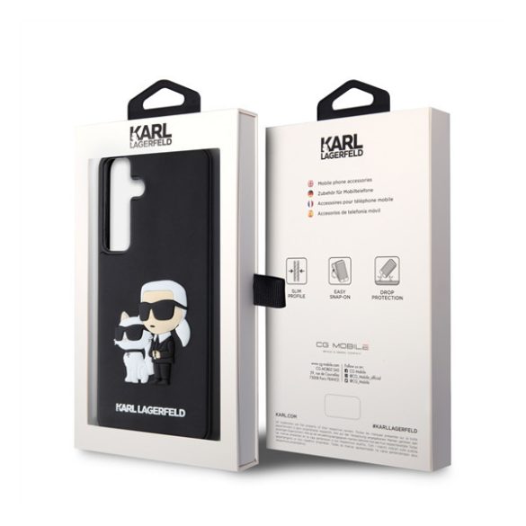 Karl Lagerfeld 3D Rubber Karl&Choupette Samsung Galaxy S24+ tok, fekete