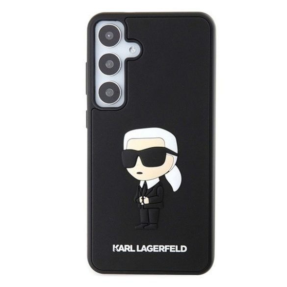 Karl Lagerfeld 3D Rubber Ikonik Samsung Galaxy S24+ tok, fekete