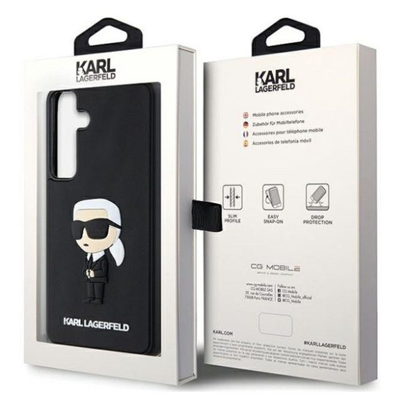 Karl Lagerfeld 3D Rubber Ikonik Samsung Galaxy S24+ tok, fekete