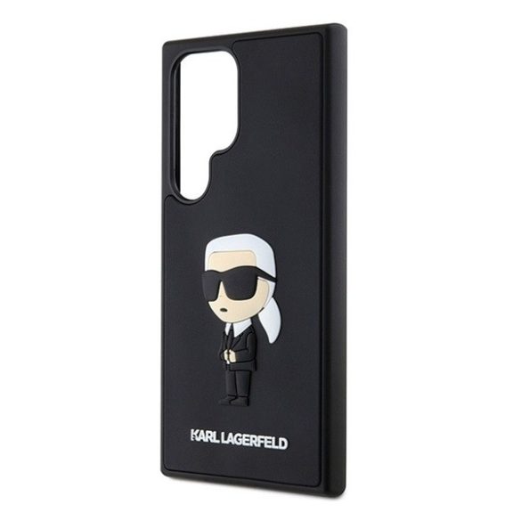 Karl Lagerfeld 3D Rubber Ikonik Samsung Galaxy S24 Ultra tok, fekete