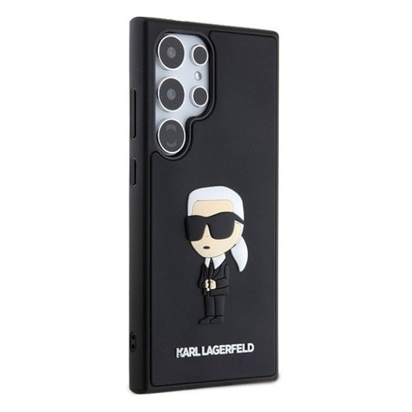 Karl Lagerfeld 3D Rubber Ikonik Samsung Galaxy S24 Ultra tok, fekete