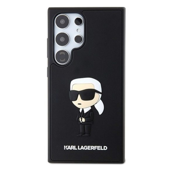 Karl Lagerfeld 3D Rubber Ikonik Samsung Galaxy S24 Ultra tok, fekete