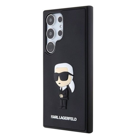 Karl Lagerfeld 3D Rubber Ikonik Samsung Galaxy S24 Ultra tok, fekete