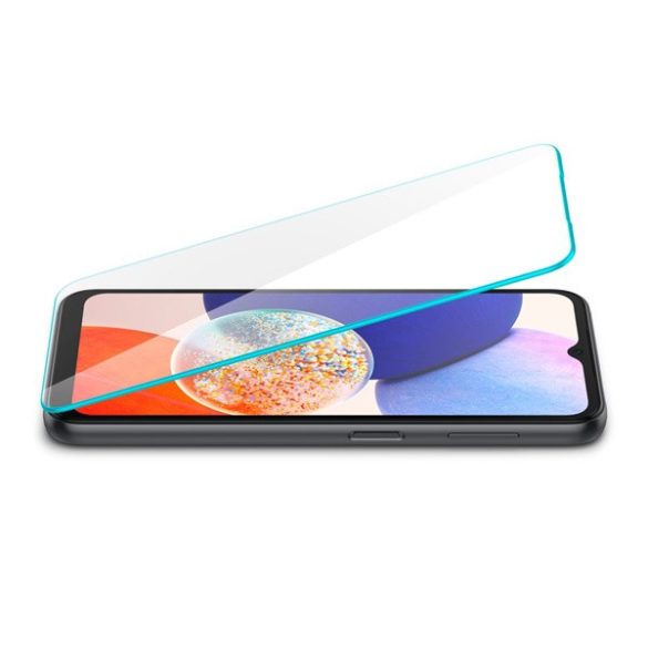 Samsung Galaxy A15 4G / A15 5G SM-A155F / A156B, Kijelzővédő fólia, (az íves részre NEM hajlik rá!), Tempered Glass (edzett üveg), Spigen Glastr Slim, Clear, 2 db / csomag