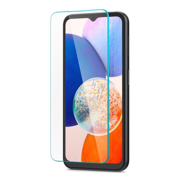 Samsung Galaxy A15 4G / A15 5G SM-A155F / A156B, Kijelzővédő fólia, (az íves részre NEM hajlik rá!), Tempered Glass (edzett üveg), Spigen Glastr Slim, Clear, 2 db / csomag