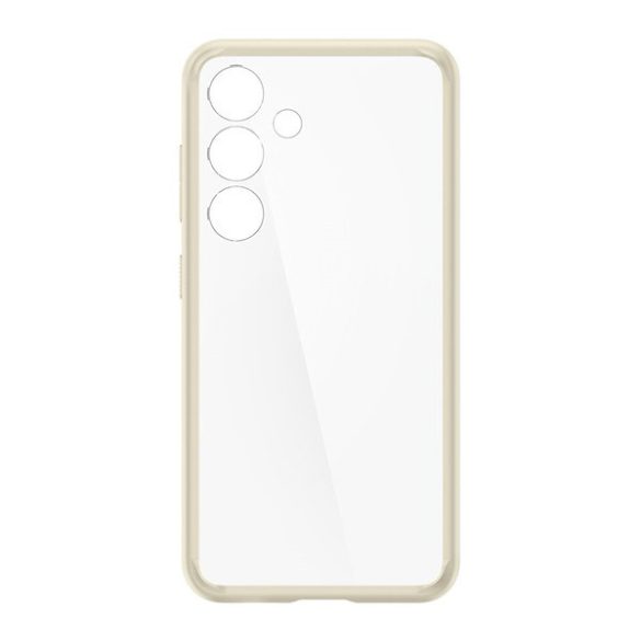 Samsung Galaxy S24 SM-S921, Műanyag hátlap védőtok + szilikon keret, Spigen Ultra Hybrid, átlátszó/homok-beige