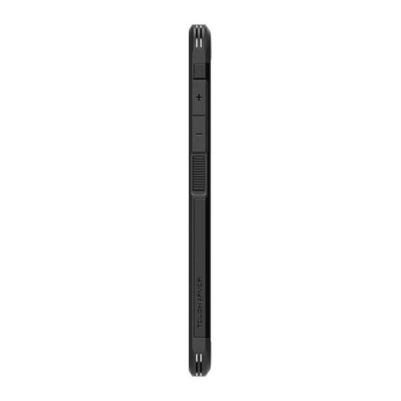 Samsung Galaxy S24 SM-S921, Szilikon tok + műanyag hátlap, kitámasztóval, Spigen Tough Armor, fekete