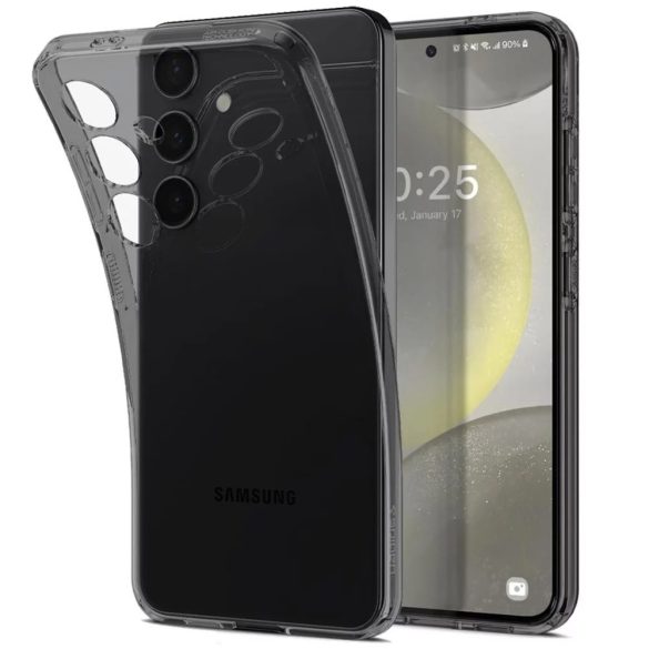 Samsung Galaxy S24 SM-S921, Szilikon tok, Spigen Liquid Crystal, átlátszó/füst