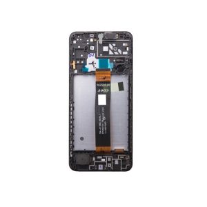 Samsung Galaxy A04s LCD modul kerettel, OEM jellegű, fekete ( A047F )