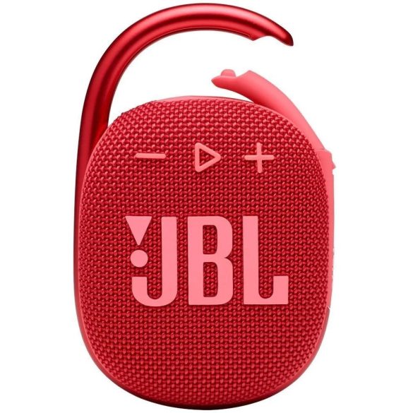 Bluetooth hordozható hangszóró, 5W, v5.1, felakasztható, vízálló, JBL Clip 4, piros