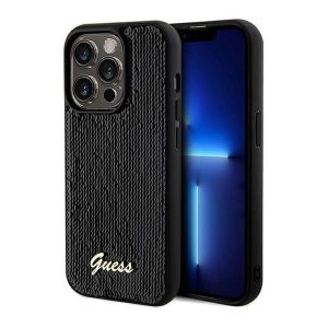 Guess Sequin Script Logo iPhone 14 Pro Max tok, fekete