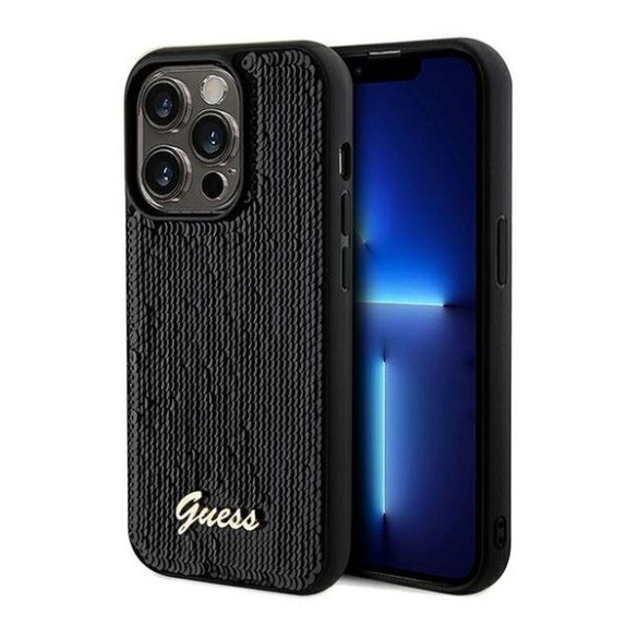 Guess Sequin Script Logo iPhone 14 Pro Max tok, fekete