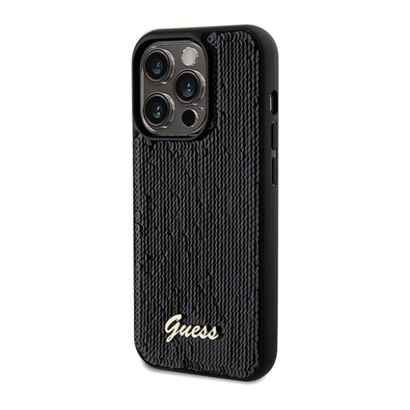 Guess Sequin Script Logo iPhone 14 Pro Max tok, fekete