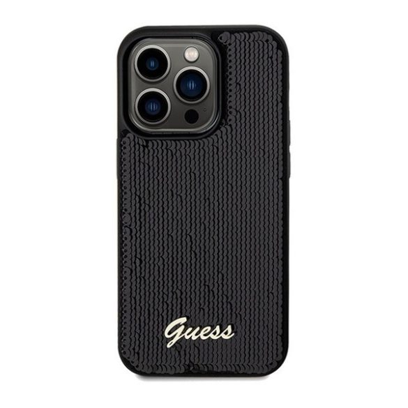 Guess Sequin Script Logo iPhone 14 Pro Max tok, fekete