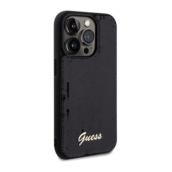 Guess Sequin Script Logo iPhone 14 Pro Max tok, fekete