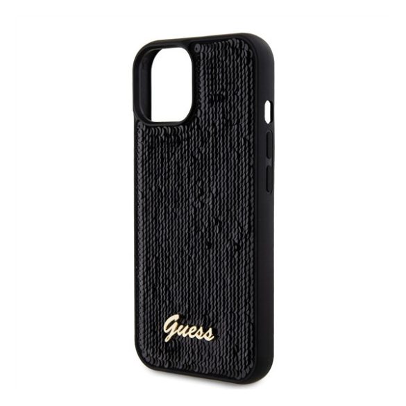 Guess Sequin Script Logo iPhone 15 Plus tok, fekete