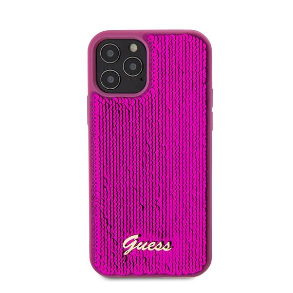 Guess Sequin Script Logo iPhone 12/12 Pro tok, magenta