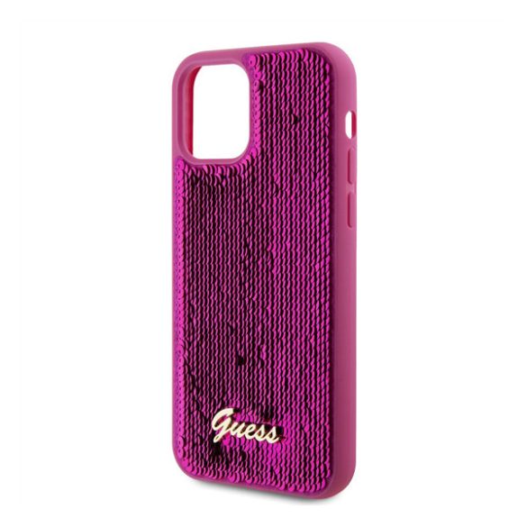 Guess Sequin Script Logo iPhone 12/12 Pro tok, magenta