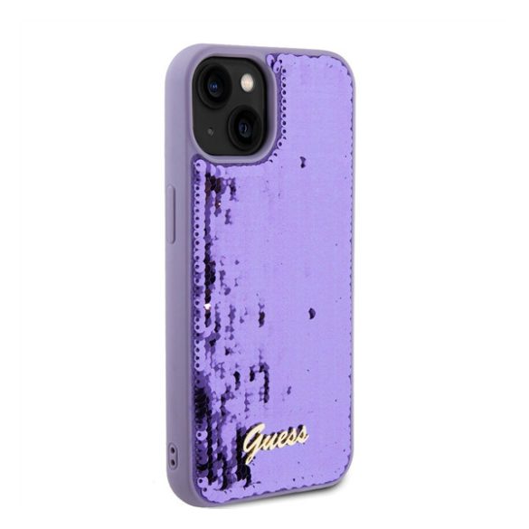 Guess Sequin Script Logo iPhone 13 tok, lila