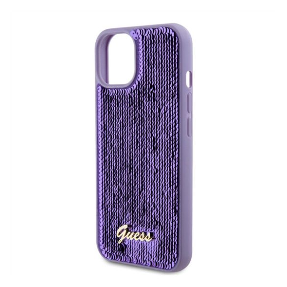 Guess Sequin Script Logo iPhone 13 tok, lila