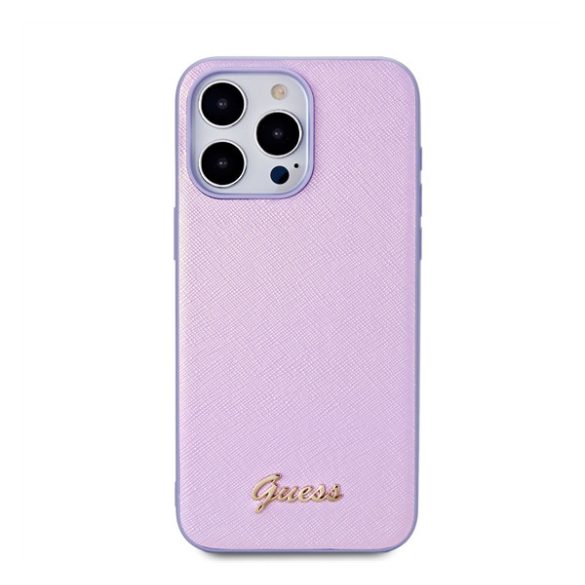 Guess PU Leather Iridescent Metal Script iPhone 15 Pro Max tok, lila