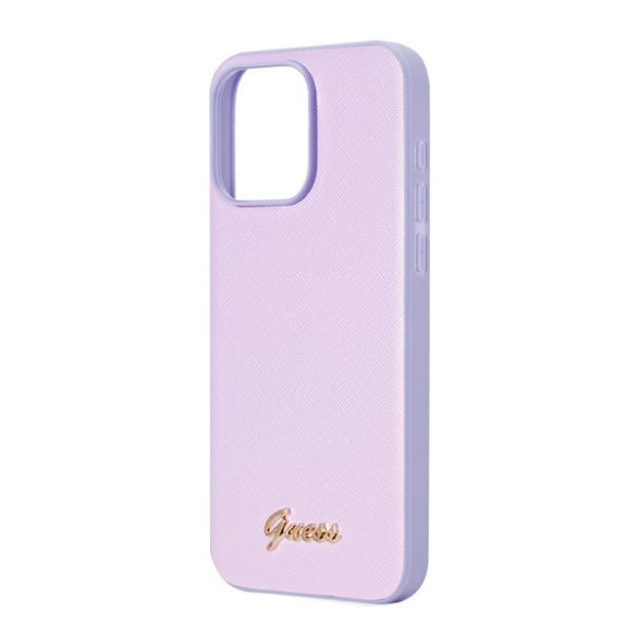 Guess PU Leather Iridescent Metal Script iPhone 15 Pro Max tok, lila