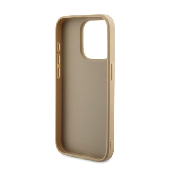 Guess PU Leather Iridescent Metal Script iPhone 15 Pro Max tok, arany