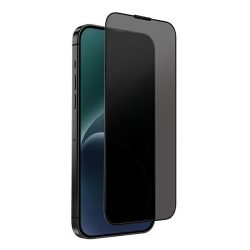   Apple iPhone 15 Pro, Kijelzővédő fólia, ütésálló fólia (az íves részre is!), Tempered Glass (edzett üveg), Uniq Optix Privacy, fekete