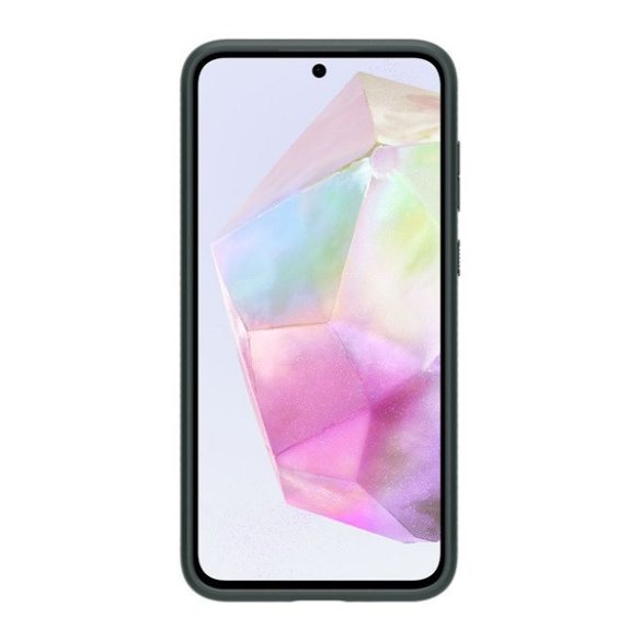 Samsung Galaxy A35 5G SM-A356B, Szilikon tok, Spigen Liquid Air, háromszög minta, sötétzöld